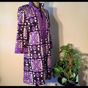 GORGEOUS Tory Burch purple Ikat Tunic Dress Sz 8